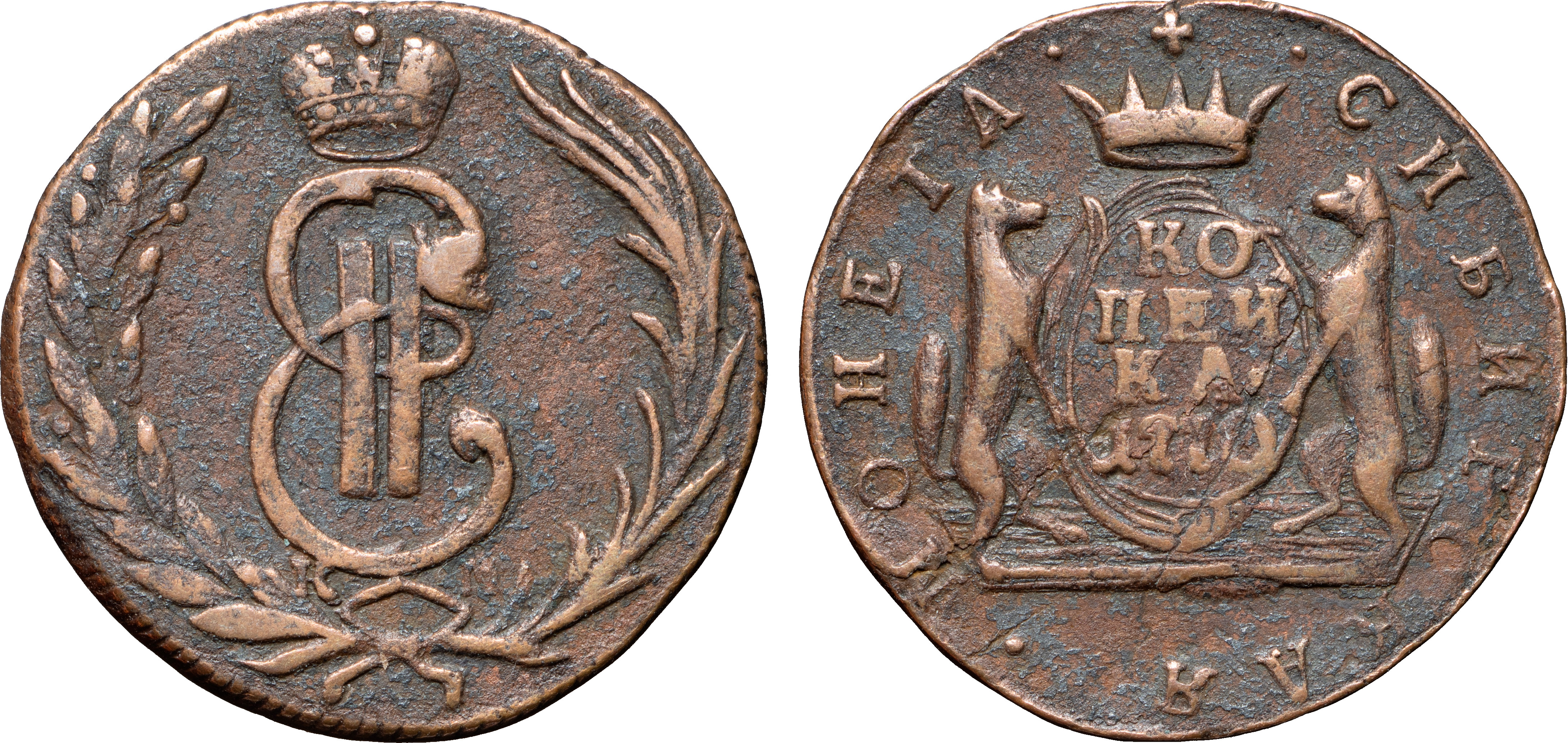 1 Копейка 1770 год. КМ (Сузунский монетный двор)